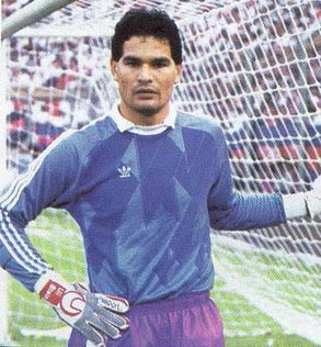 A young, but never shy Jose Chilavert was one of the original goalscoring goalkeepers of his time.