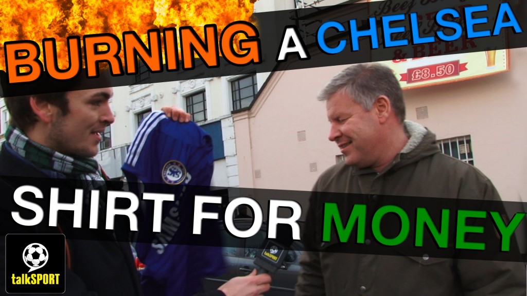 Chelsea Fans Asked To Burn Chelsea Shirt For Money Outside Stamford Bridge