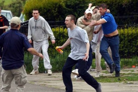 rangers celtic hooligans firm old brawl scottish fan fight street after football record spy cops daily erupts 2002 cup final